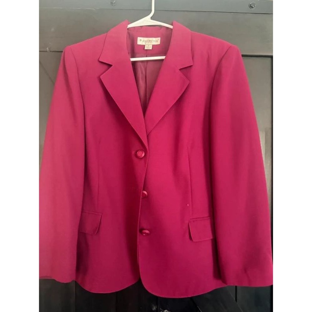 John Meyer of Norwich Magenta Pink 3-Button Blazer Jacket Size 16